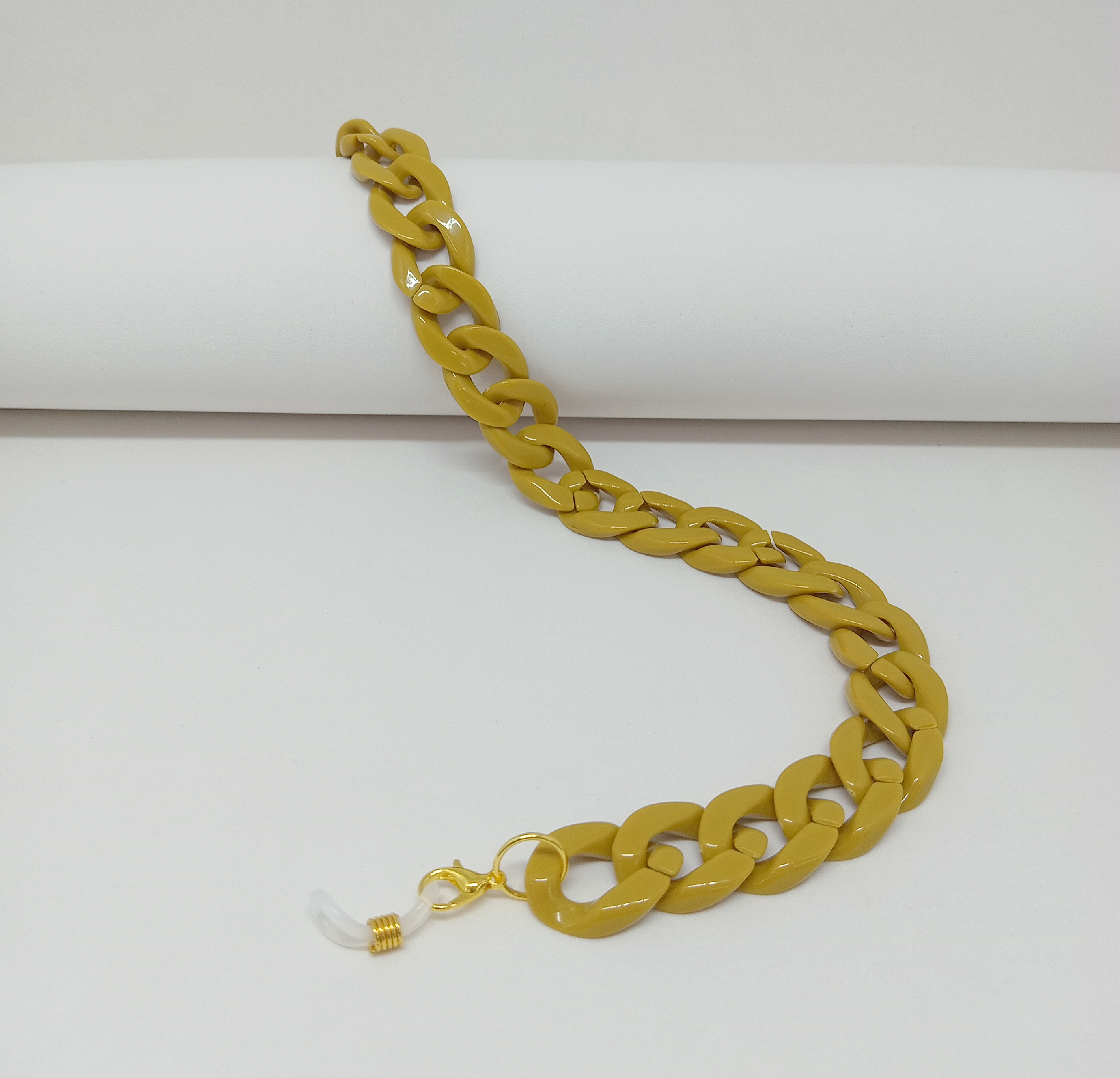 0100124-Cordão Resina Elos Verde Pistache - Contém 1 Peça  - ENTREGA IMEDIATA