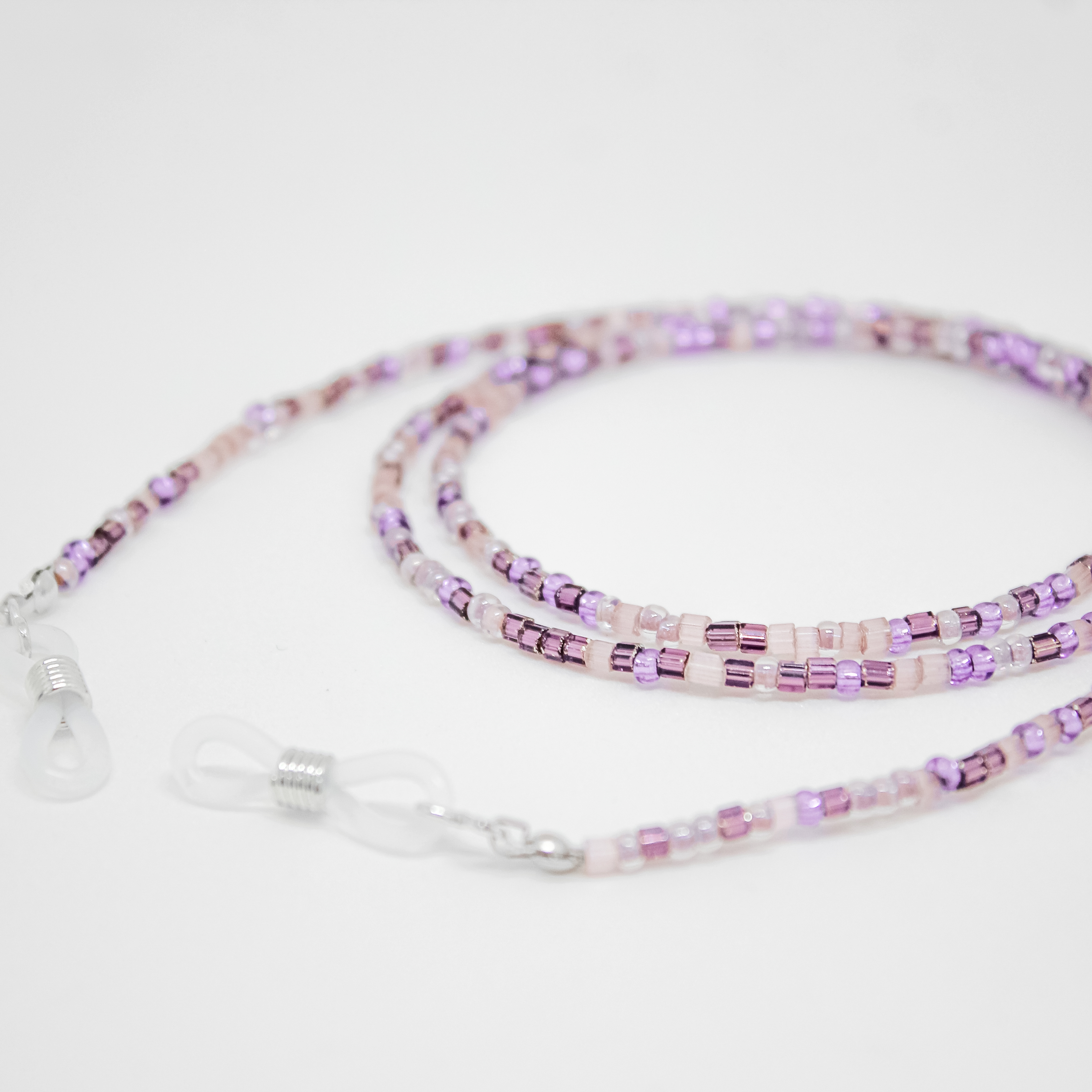 0100813-Cordão Miçanga Vidrilho Multicor/Lilas Roxo Base FLAG 9 - Contém 3 Peças  - ENTREGA IMEDIATA   PRODUTO EM PROMOÇÃO