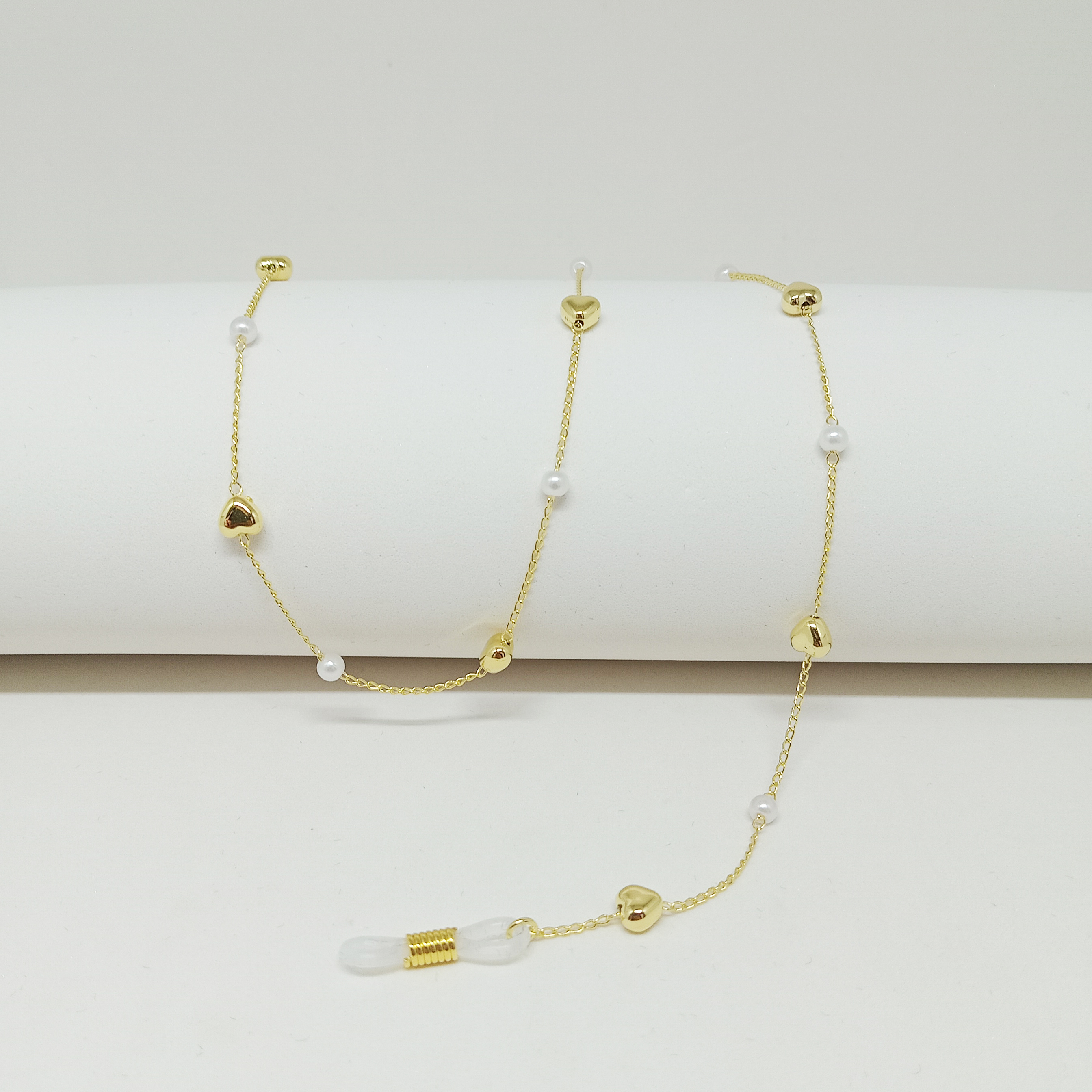 0102016-Corrente Coração/Perola - Contém 3 Peças  - ENTREGA IMEDIATA