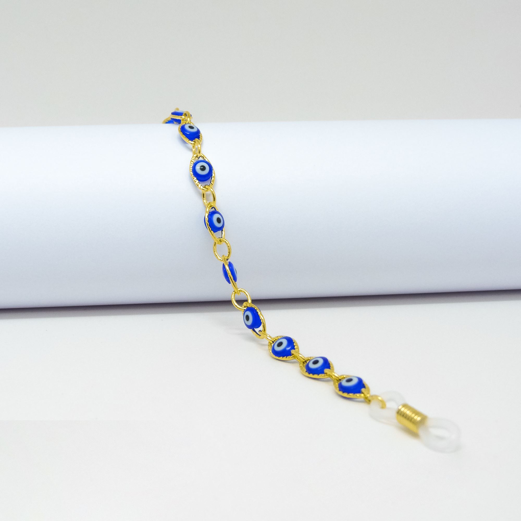 0104001-Corrente Olho Grego Azul Ouro FLAG 9 - Contém 3 Peças  - ENTREGA IMEDIATA   PRODUTO EM PROMOÇÃO